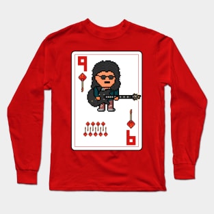 Pixelrockstars Nine of Diamonds Playing Card Long Sleeve T-Shirt